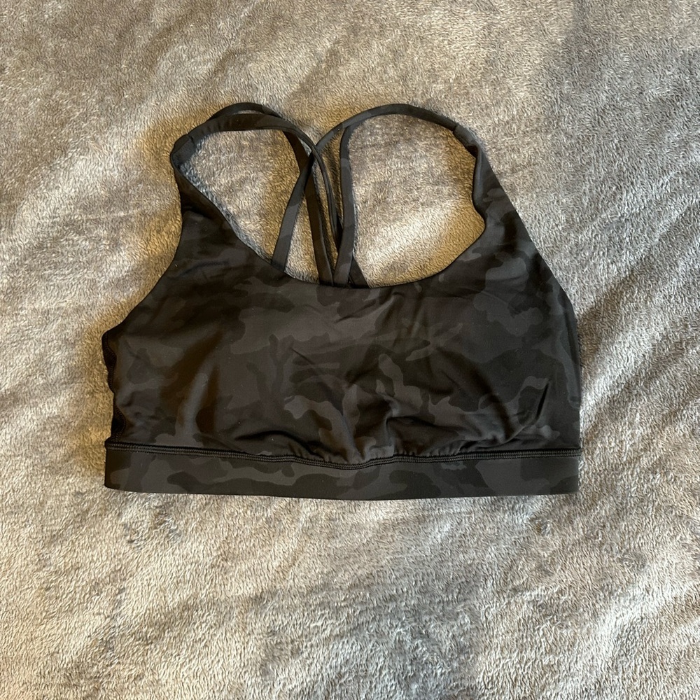 Black Camouflage Sports Bra